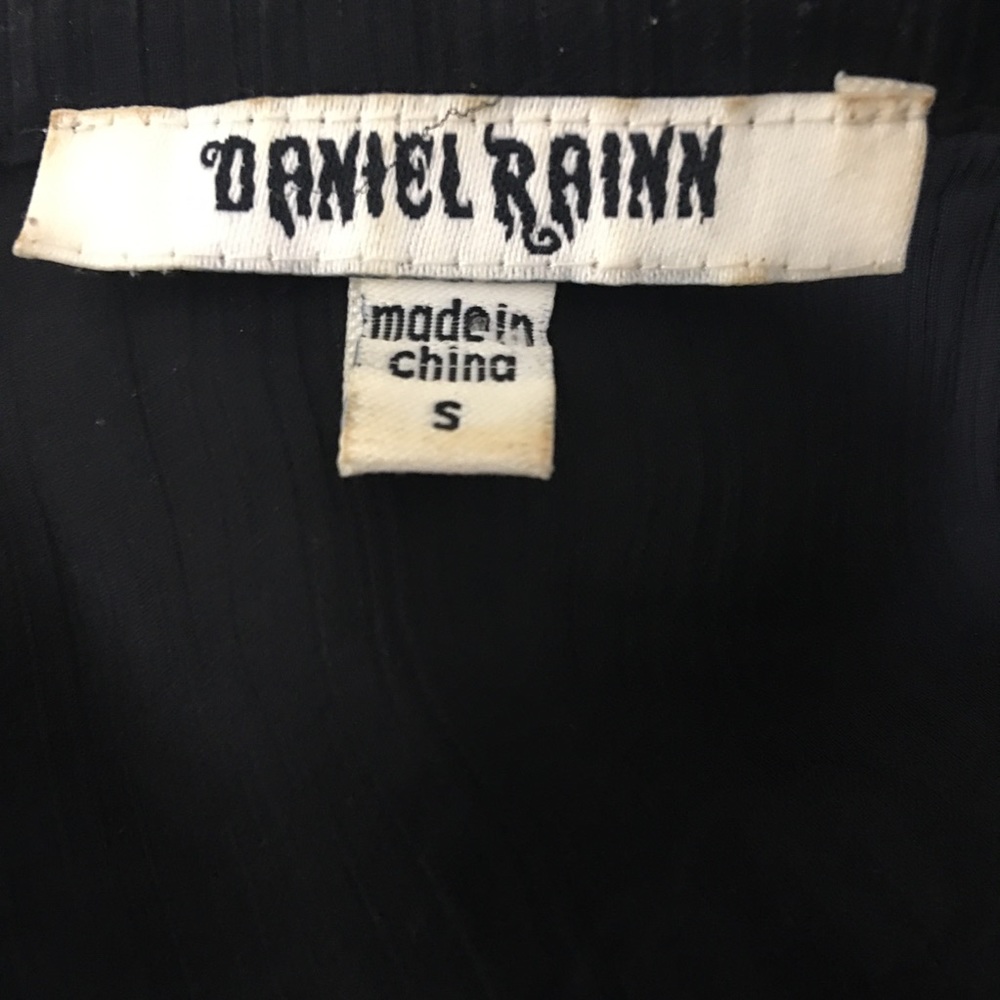 Daniel Rainn Sheer Black Crochet Lace Trim Peasant Blouse Size S - Picture 7 of 7